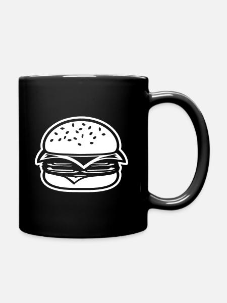 Hamburger Burger - Tasse einfarbig - Schwarz