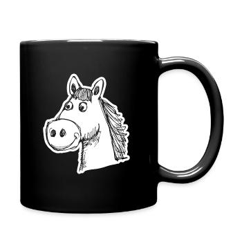 Cheval Chevaux Équitation Cavalier - Mug uni - noir - Droite