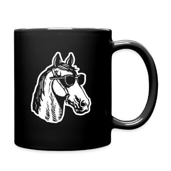Cheval Chevaux Équitation Cavalier - Mug uni - noir - Droite