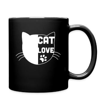 Cat Love - Full Colour Mug - black - Right