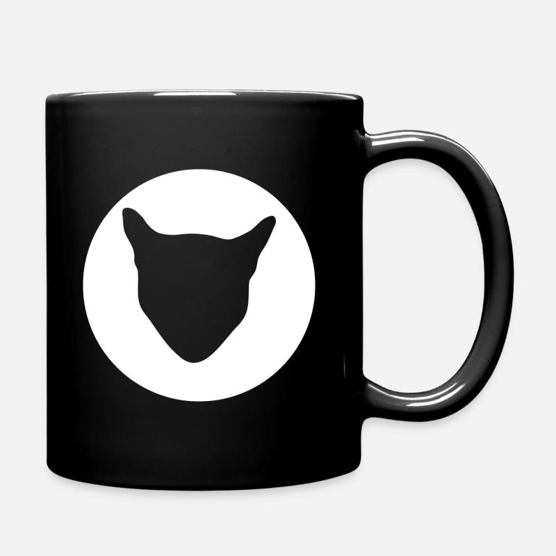 Katzenkopf - Tasse einfarbig - Schwarz