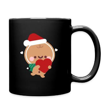 Lebkuchenmann Weihnachtsliebe - Tasse einfarbig - Schwarz - Rechts