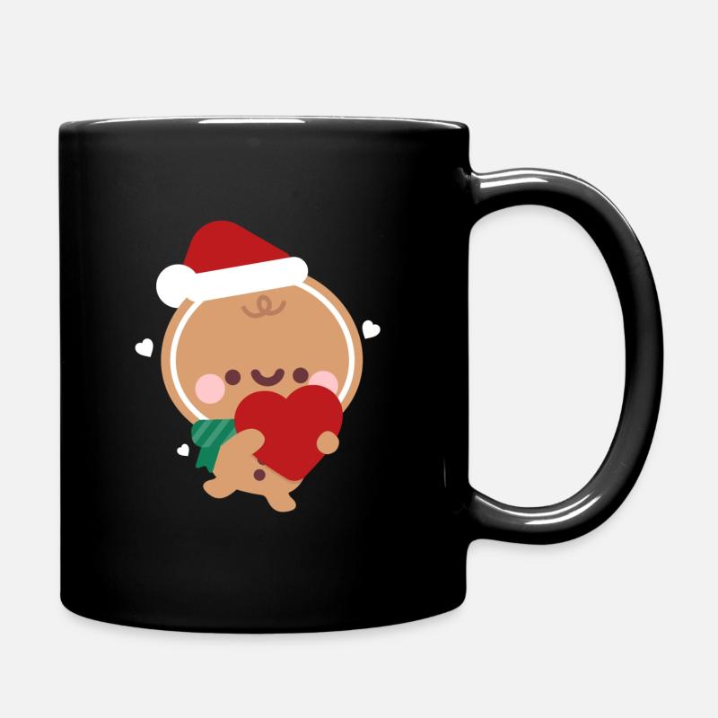 Lebkuchenmann Weihnachtsliebe - Tasse einfarbig - Schwarz