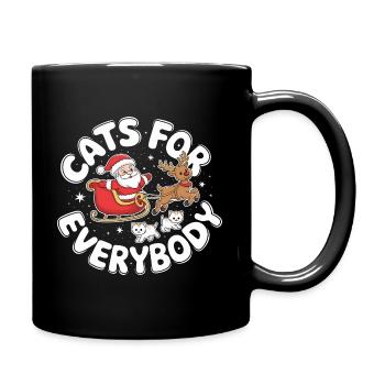 Weihnachten Katzen Katzendame Katzenmama Lustig - Tasse einfarbig - Schwarz - Rechts