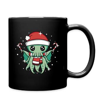 Weihnachten Cthulhu - Tasse einfarbig - Schwarz - Rechts