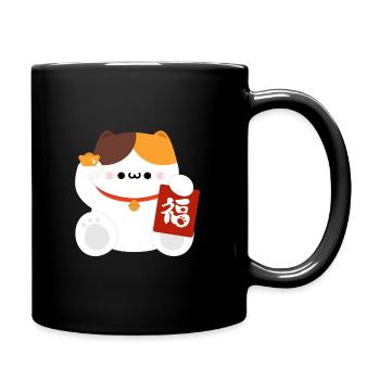 Happy Chinese New Year - Fortune Cat - Full Colour Mug - black - Right