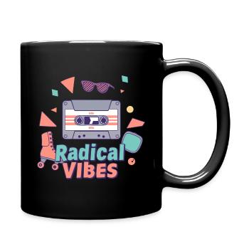 Retro 80s Vibes - Musik & Lifestyle Design - Tasse einfarbig - Schwarz - Rechts