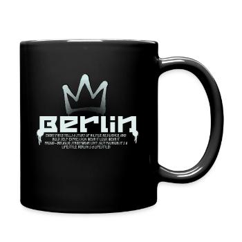Lettrage Berlin avec couronne - Mug uni - noir - Droite