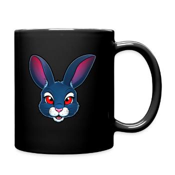 Bande dessinée Mignon Mascotte Lapin - Mug uni - noir - Droite
