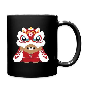 Chinese New Year - Lion Dance Bear - Full Colour Mug - black - Right