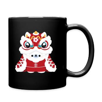 Chinese New Year - Lion Dance Polar Bear - Full Colour Mug - black - Right