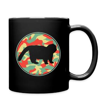 Vintage Katze Exotisch Kurzhaar - Tasse einfarbig - Schwarz - Rechts