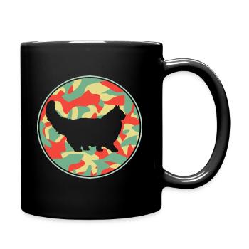 Vintage Persische Katze - Tasse einfarbig - Schwarz - Rechts