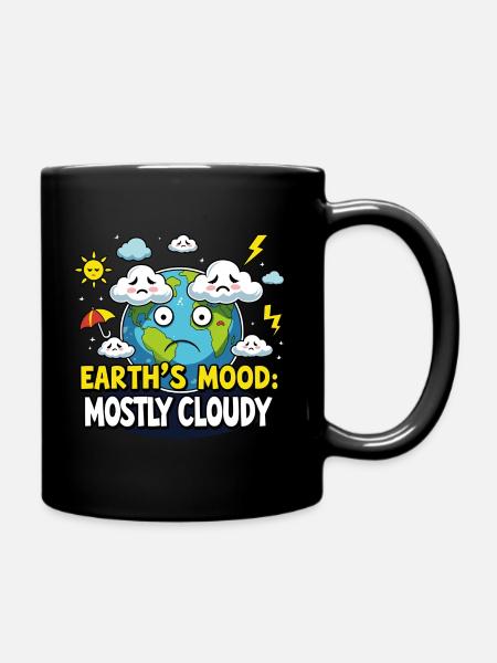 Earth's Mood: Mostly Cloudy - Tasse einfarbig - Schwarz