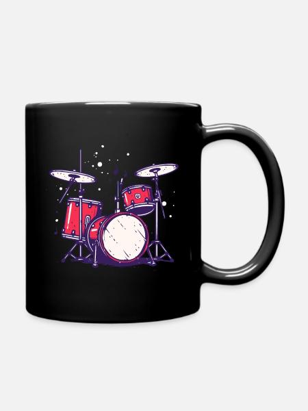 Schlagzeug Vaporwave - Tasse einfarbig - Schwarz
