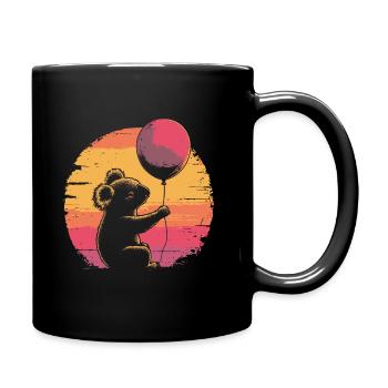 Koala avec ballon Vintage Silhouette - Mug uni - noir - Droite