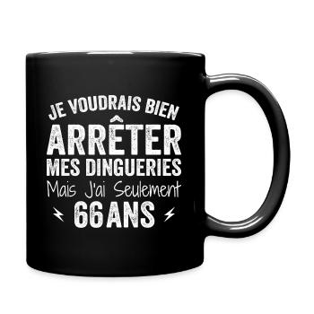 Cadeau 66e Anniversaire Droles 66 ans - Mug uni - noir - Droite