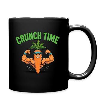Crunch Time - Starke Karotte im Fitness-Stil - Tasse einfarbig - Schwarz - Rechts