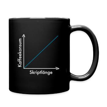 Kaffeekonsum im Studium (Hell) - Tasse einfarbig - Schwarz - Rechts