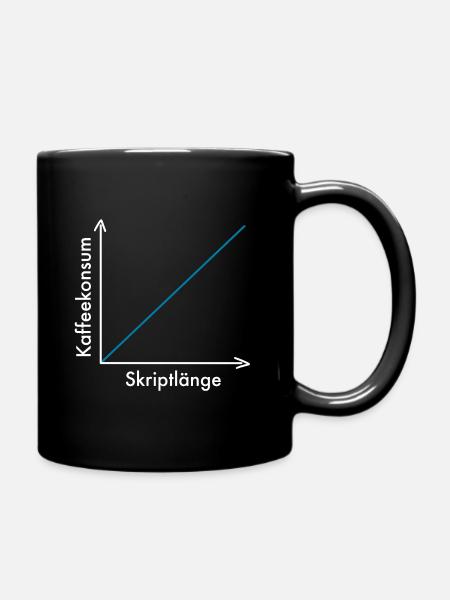 Kaffeekonsum im Studium (Hell) - Tasse einfarbig - Schwarz