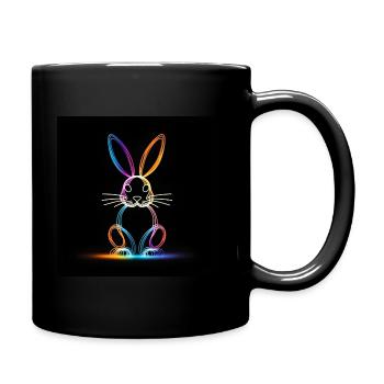 Glowing Rabbit - Full Colour Mug - black - Right