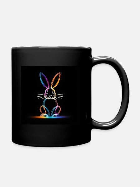 Glowing Rabbit - Full Colour Mug - black