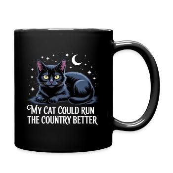 Mon Chat Gouvernerait Mieux Le Pays - Mug uni - noir - Droite