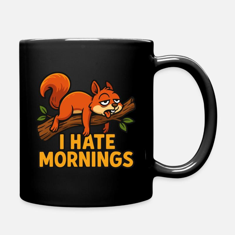 Écureuil fatigué dessin animé Design - Mug uni - noir