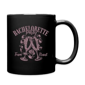 Bachelorette Party - Team Braut - Name eintragen - Tasse einfarbig - Schwarz - Rechts