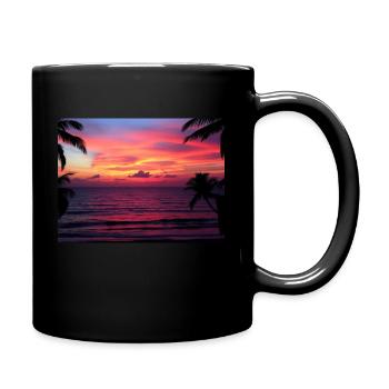 Coucher de soleil - Mug uni - noir - Droite