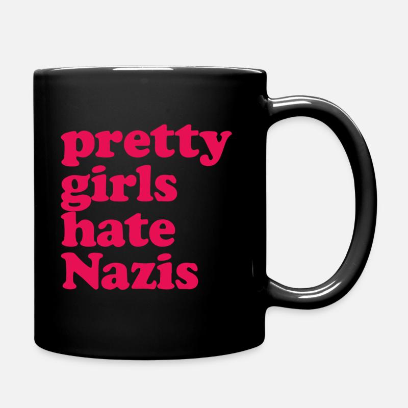 Les jolies filles détestent les nazis - Déclaration d’Antifa - Mug uni - noir
