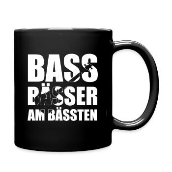 Bass Player Gift BASS BÄSSER AM BÄSSTEN Bassist - Tasse einfarbig - Schwarz - Rechts