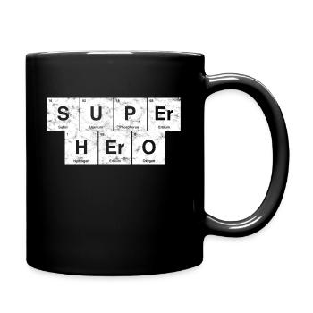 Nerdiger superhero! Periodic table of elements - Full Colour Mug - black - Right