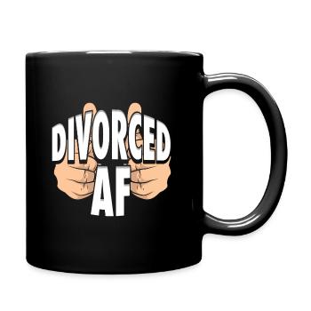 Divorced as a crazy divorce party Divorced AF - Full Colour Mug - black - Right