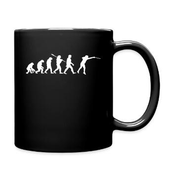 Fechten Evolution Fechter Fechterin | Geschenkidee - Tasse einfarbig - Schwarz - Rechts