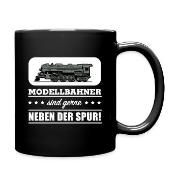 Modellbahner sind gerne neben der Spur! - Tasse einfarbig - Schwarz - Rechts