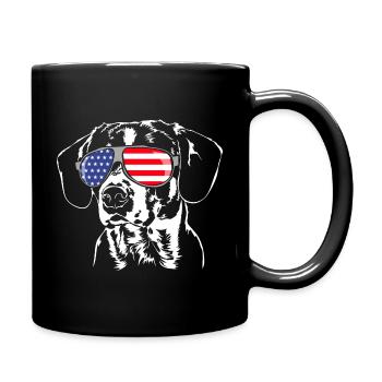 BUNNY DOGGY Drapeau américain USA Wilsigns - Mug uni - noir - Droite