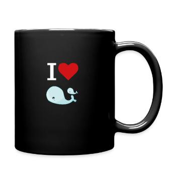 Baleines, baleines, mer, océan mer, animaux - Mug uni - noir - Droite