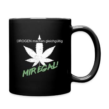 La drogue rend indifférent - Je m’en fous - Mug uni - noir - Droite