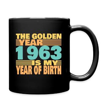 Im Jahre 1963 geboren - Tasse einfarbig - Schwarz - Rechts