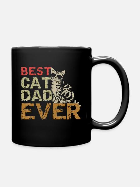 Meilleur papa de chat jamais t-shirt Papa drôle de chat - Mug uni - noir