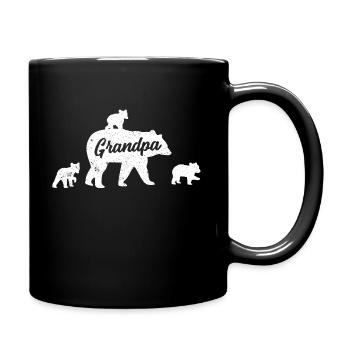 Vintage Grandpa Bear 3 Cubs Father s Day T Shirt - Full Colour Mug - black - Right