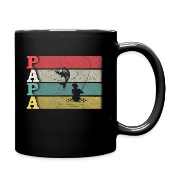 Papa chemise de pêche rétro vintage papa drôle pères - Mug uni - noir - Droite
