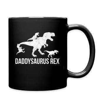Daddysaurus Rex 3 kids T Shirt - Tasse einfarbig - Schwarz - Rechts