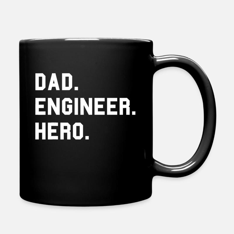 Dad Engineer Hero Father T Shirt - Tasse einfarbig - Schwarz