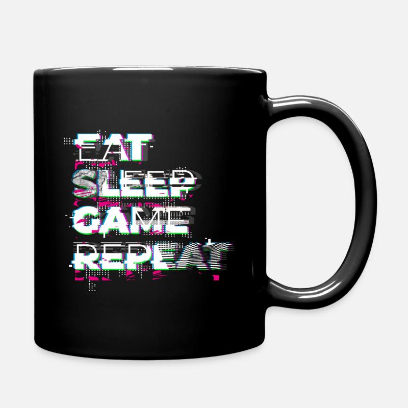 Eat Sleep Game Repeat - Nerd Shirt - Tasse einfarbig - Schwarz