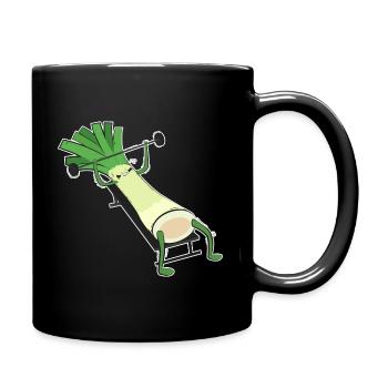 Leek bench press studio - Full Colour Mug - black - Right