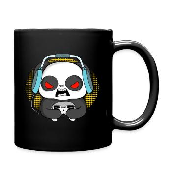 Gaming Panda Zocken Weihnachten Geburtstag Idee - Tasse einfarbig - Schwarz - Rechts