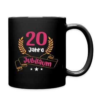 20 Jahre Jubiläum Firmenjubiläum Mitarbeiterin - Tasse einfarbig - Schwarz - Rechts