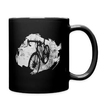 Vélo pour hommes avec VTT et vélo de course à la douane - Mug uni - noir - Droite